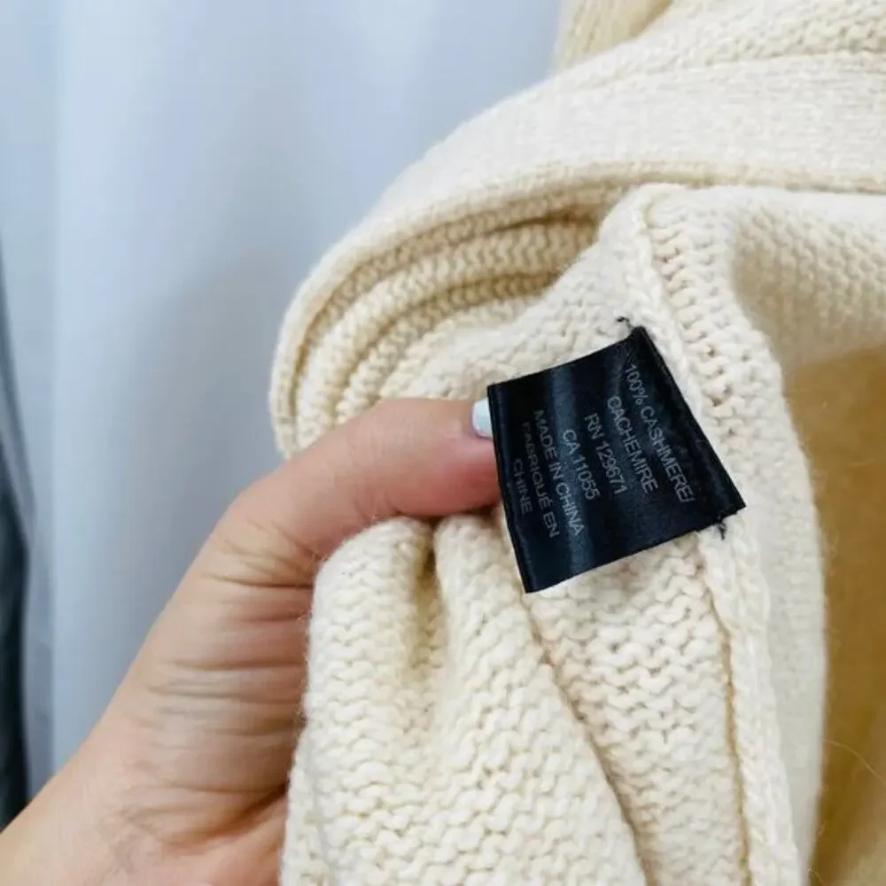 360‎ Cashmere cream split back sleeveless sweater